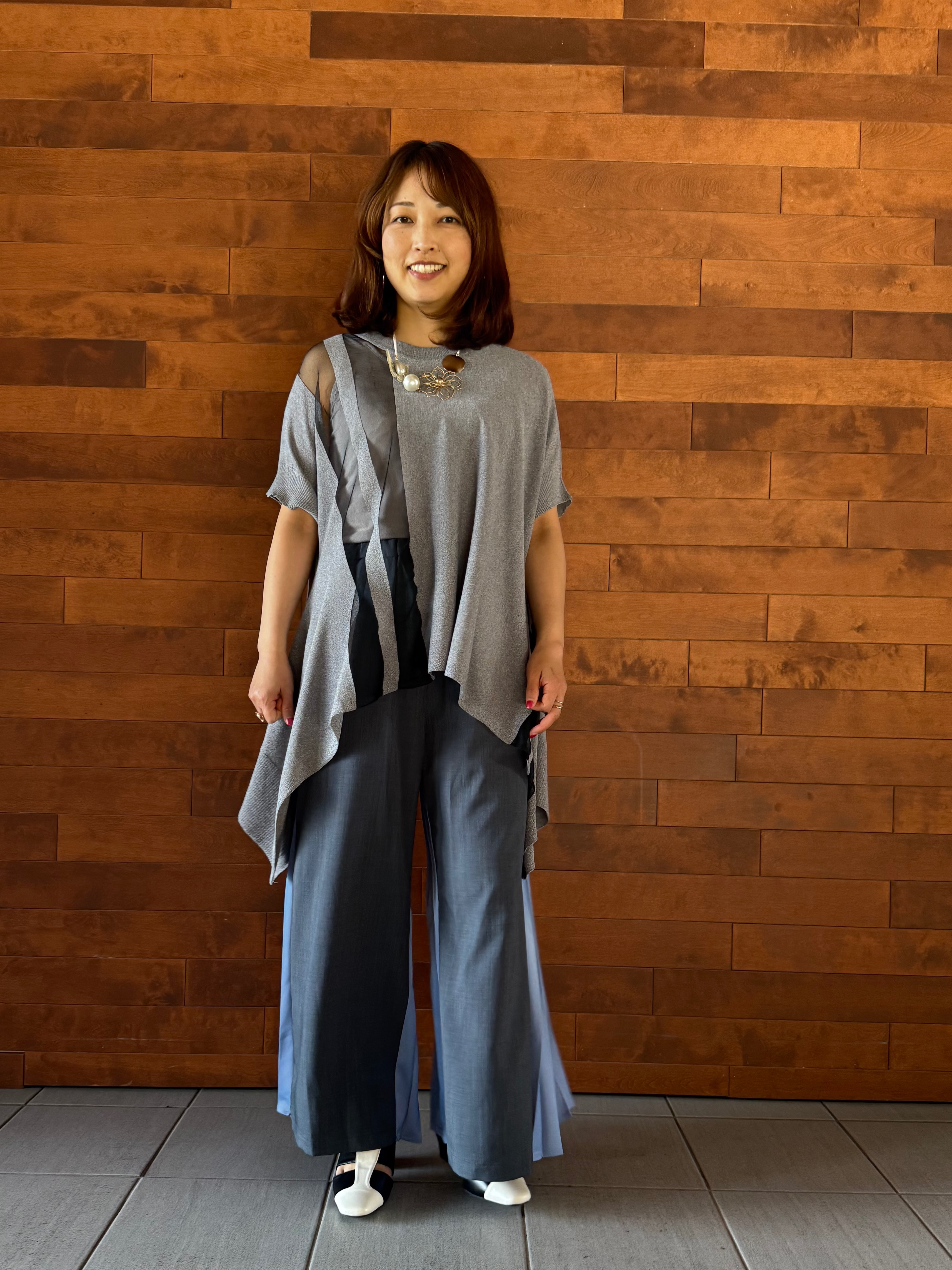 【 ⑅⃝TOTO】OSMOSIS プリーツパンツ & ニット切替ブラウス ⑅⃝TOTO様専用】OSMOSIS プリーツパンツ & ニット切替ブラウス