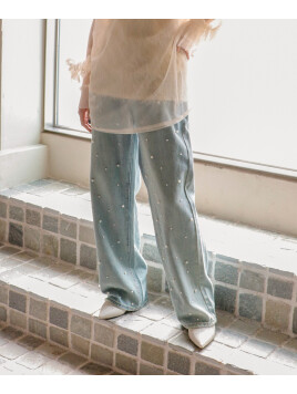 パール付きデニムパンツ