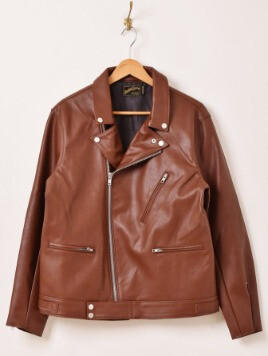 Backers フェイクレザー ライダースジャケット