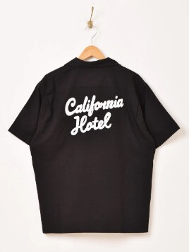 Backers 刺繍 半袖 オープンカラーシャツ 「California Hotel」