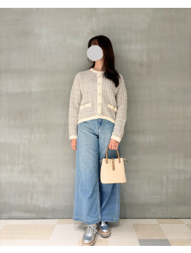 ツイードジャガードカーディガン