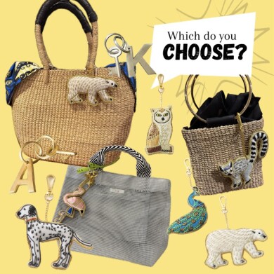 「Which do you choose？」バッグとチャームご購入でカラビナリングをプレゼント！