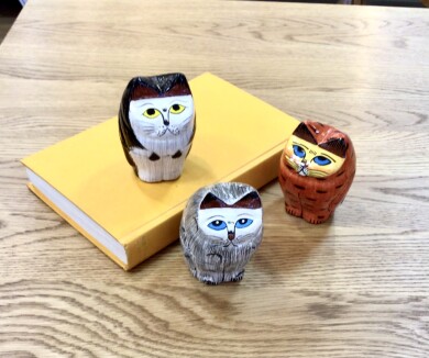 パピエマシェ　ネコのオブジェ