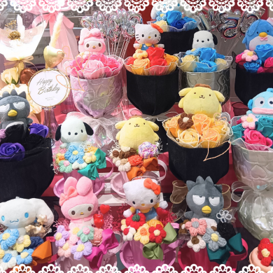 サンリオ大集合❥ソープ＆ニットフラワー