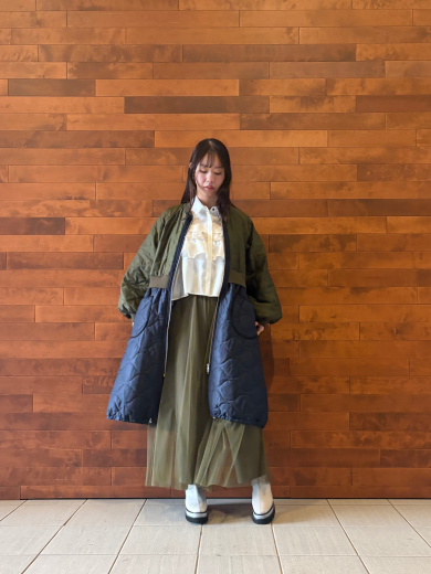 NEW IN💚キルティングロングブルゾンのご紹介!!