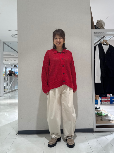 NEW IN❤️ポロカラーメッシュニットカーディガンのご紹介！！