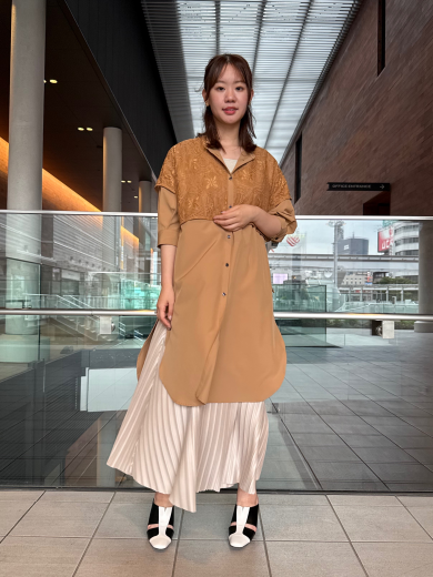 ☆新作☆レースレイヤードロングシャツ