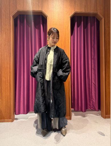 NEW IN🖤キルティングロングブルゾンのご紹介！！