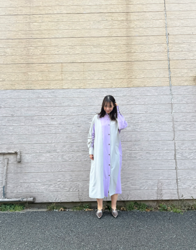 NEW IN🤍バイカラーギャザースリーブワンピースのご紹介！！