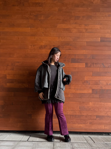 NEW IN🩶キルティングレイヤードショートコート