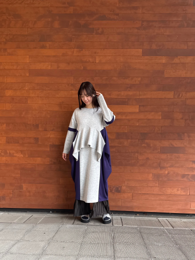 NEW IN💜サイドドレープ切替ワンピースのご紹介!!