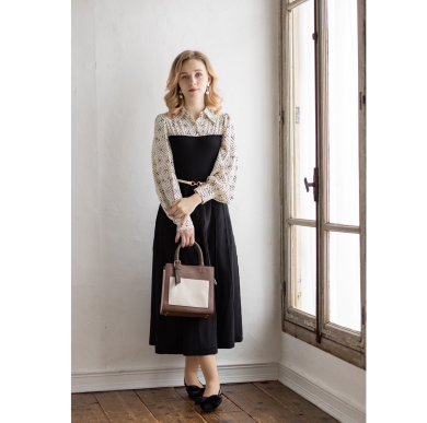 【大人フェミニンなレイヤード風ワンピース】