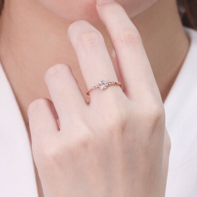 ピンクゴールドリング