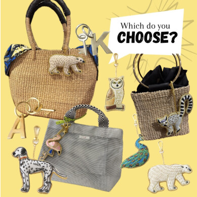 「Which do you choose？」バッグとチャームご購入でカラビナリングをプレゼント！