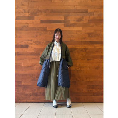 NEW IN💚キルティングロングブルゾンのご紹介！！