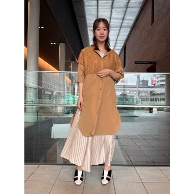 ☆新作☆レースレイヤードロングシャツ