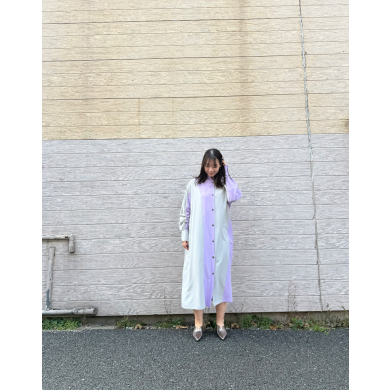 NEW IN🤍バイカラーギャザースリーブワンピースのご紹介！！