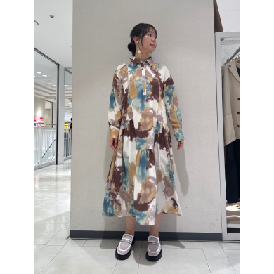 NEW IN🧡プリント切替ギャザーシャツワンピースのご紹介!!