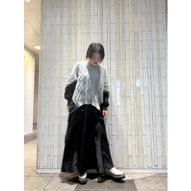 NEW IN🩶ケーブル編切替ニットプルオーバーのご紹介!!