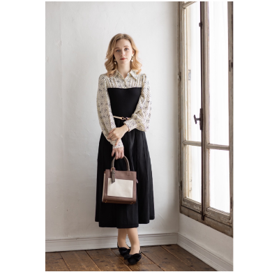 【大人フェミニンなレイヤード風ワンピース】