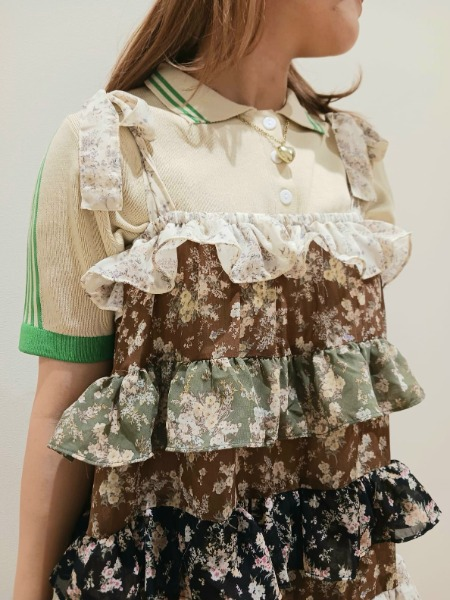Flower frill dress coordination 